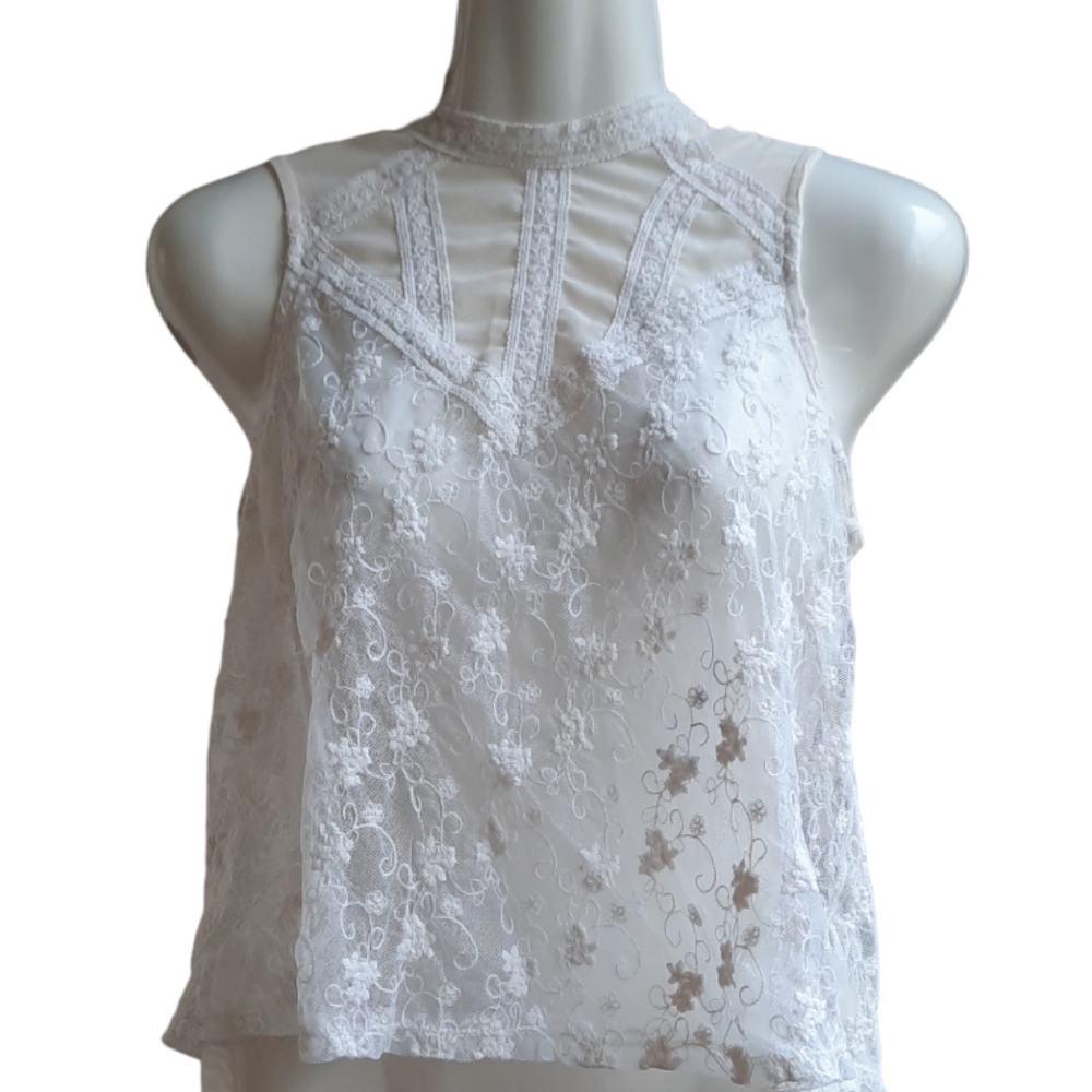 Monteau Sheer Lace Top